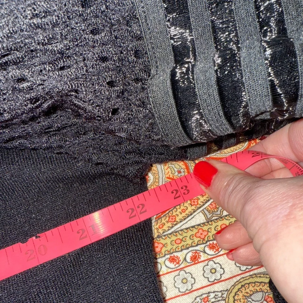 Sioni Women's Open Front Cardigan with Crochet/Sheer Puff Long Sleeves Size XL - Picture 15 of 16